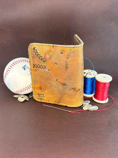 One of a kind, Bifold Baseball Card Wallet – Hand‑Stitched from a vintage Bill Madlock Baseball Glove