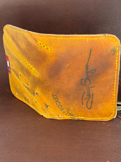 One of a kind, Bifold Baseball Card Wallet – Hand‑Stitched from a vintage Tony Gwynn Baseball Glove