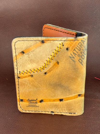One of a kind, Bifold Baseball Card Wallet – Hand‑Stitched from a vintage Willie Mays Baseball Glove