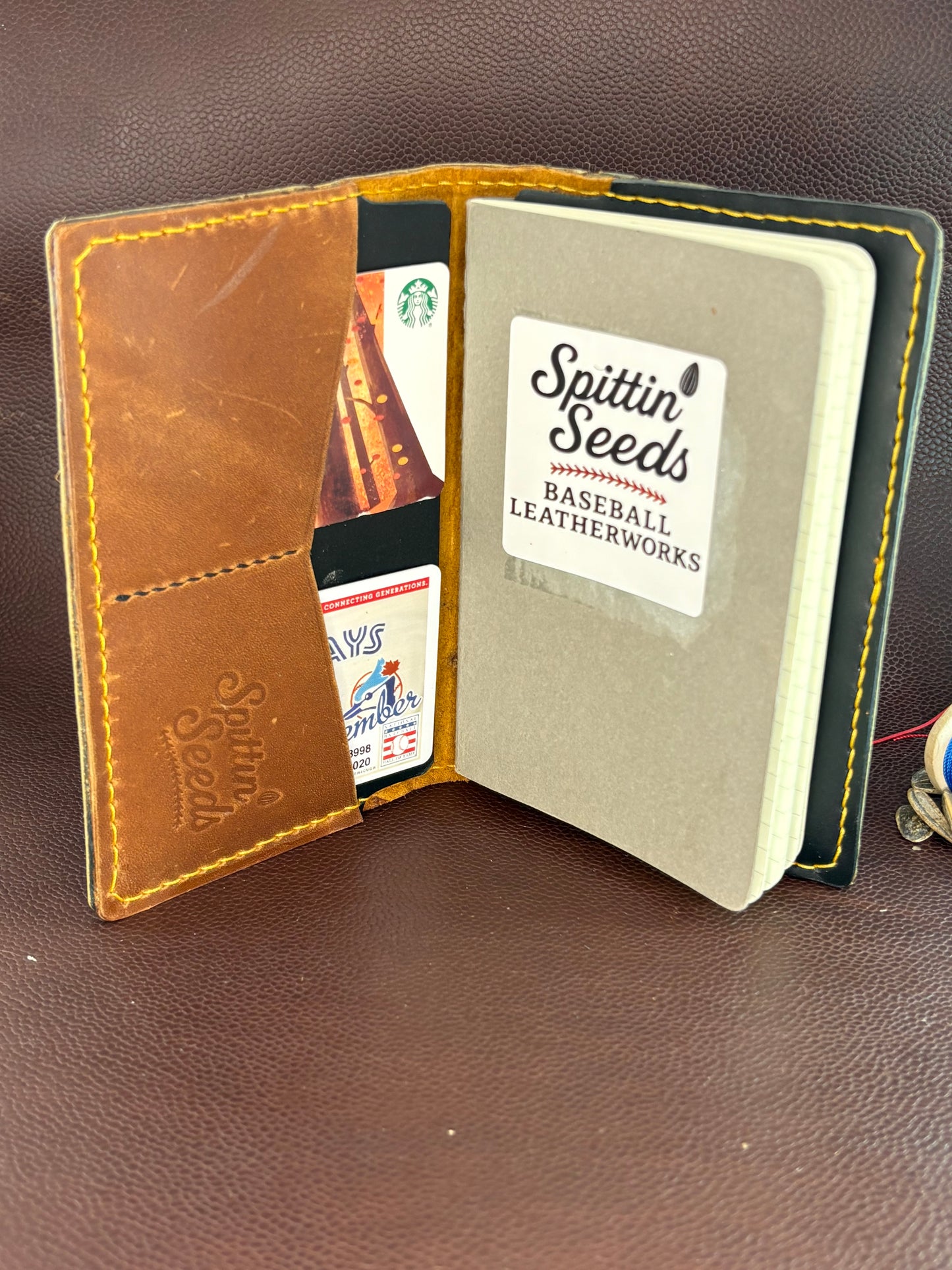One of a kind, Rawlings Mickey Mantle Baseball Notebook – Hand‑Stitched from a vintage Used Baseball Glove
