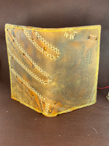 One of a kind, Rawlings Mickey Mantle Baseball Notebook – Hand‑Stitched from a vintage Used Baseball Glove