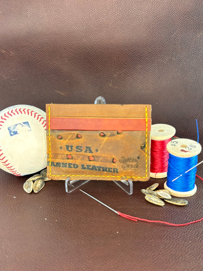 Baseball Card Wallet – Hand‑Stitched from a vintage Used Baseball Glove