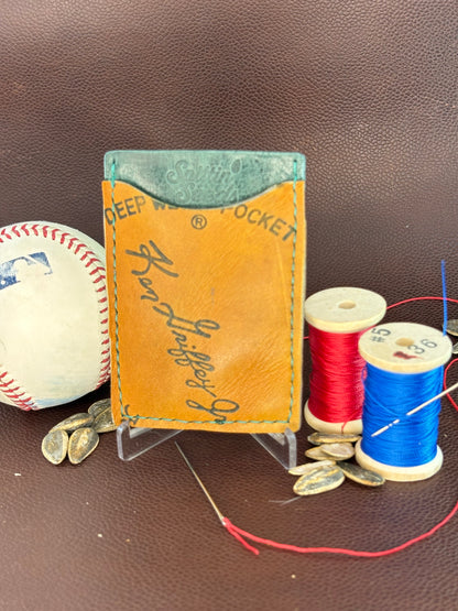 Handmade Baseball Glove Wallet – Upcycled Leather – Hand‑Stitched from a Ken Griffey Rawling Glove Leather