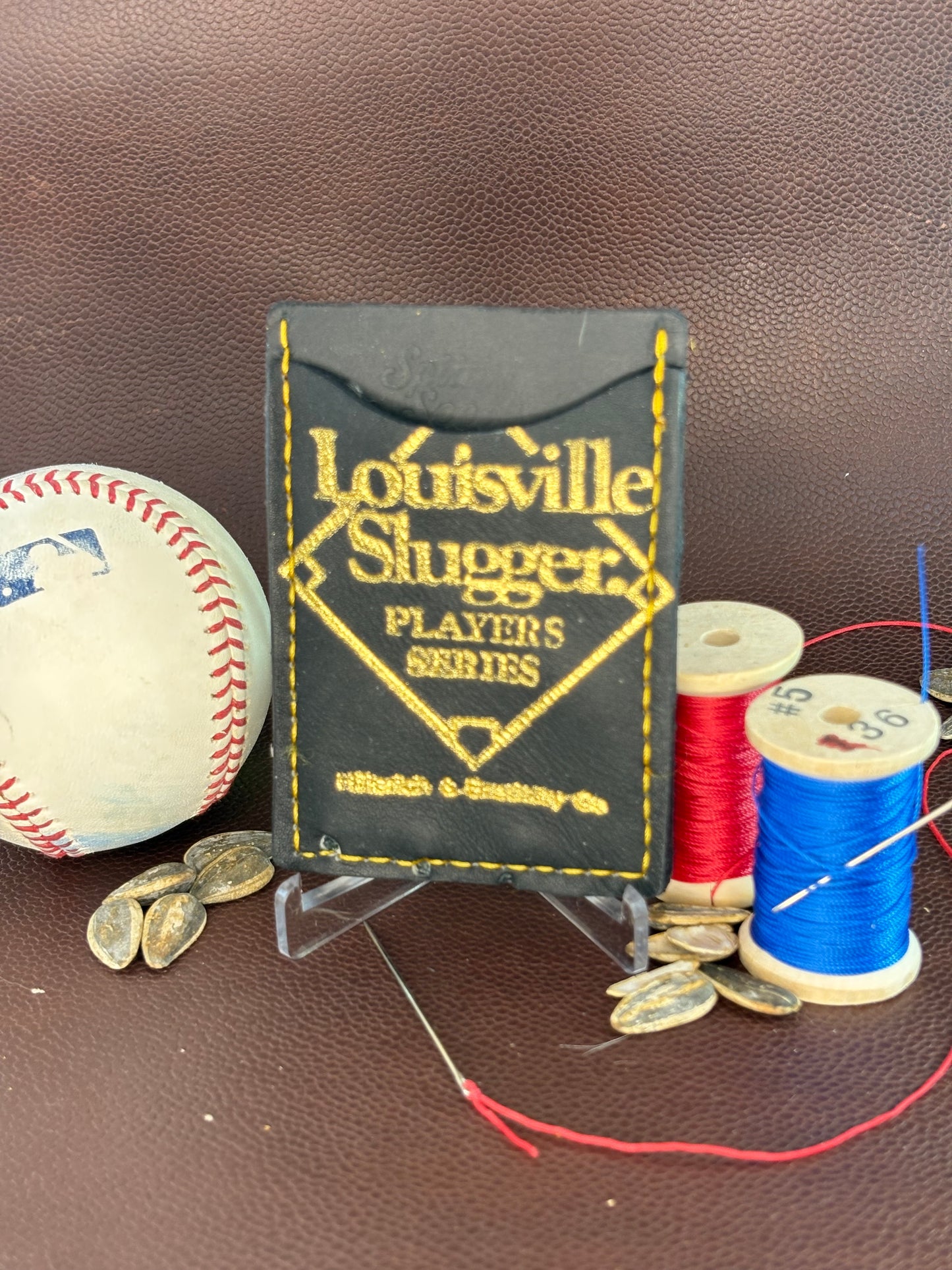 Wade Boggs Baseball Card Wallet – Hand‑Stitched from a vintage Used Baseball Glove