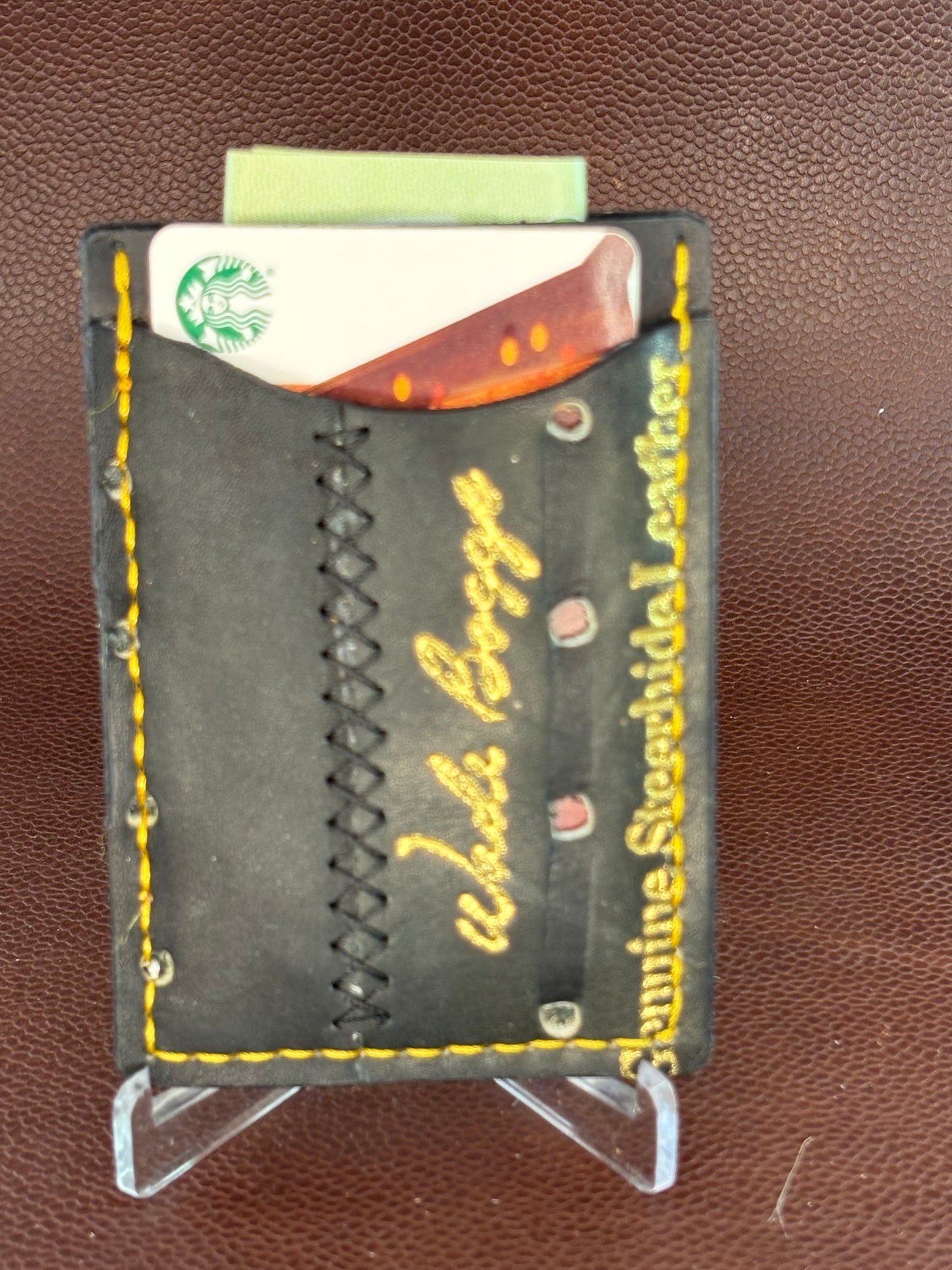 Wade Boggs Baseball Card Wallet – Hand‑Stitched from a vintage Used Baseball Glove