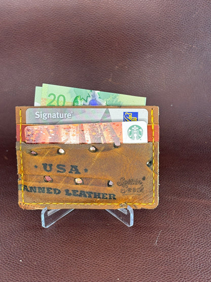 Baseball Card Wallet – Hand‑Stitched from a vintage Used Baseball Glove