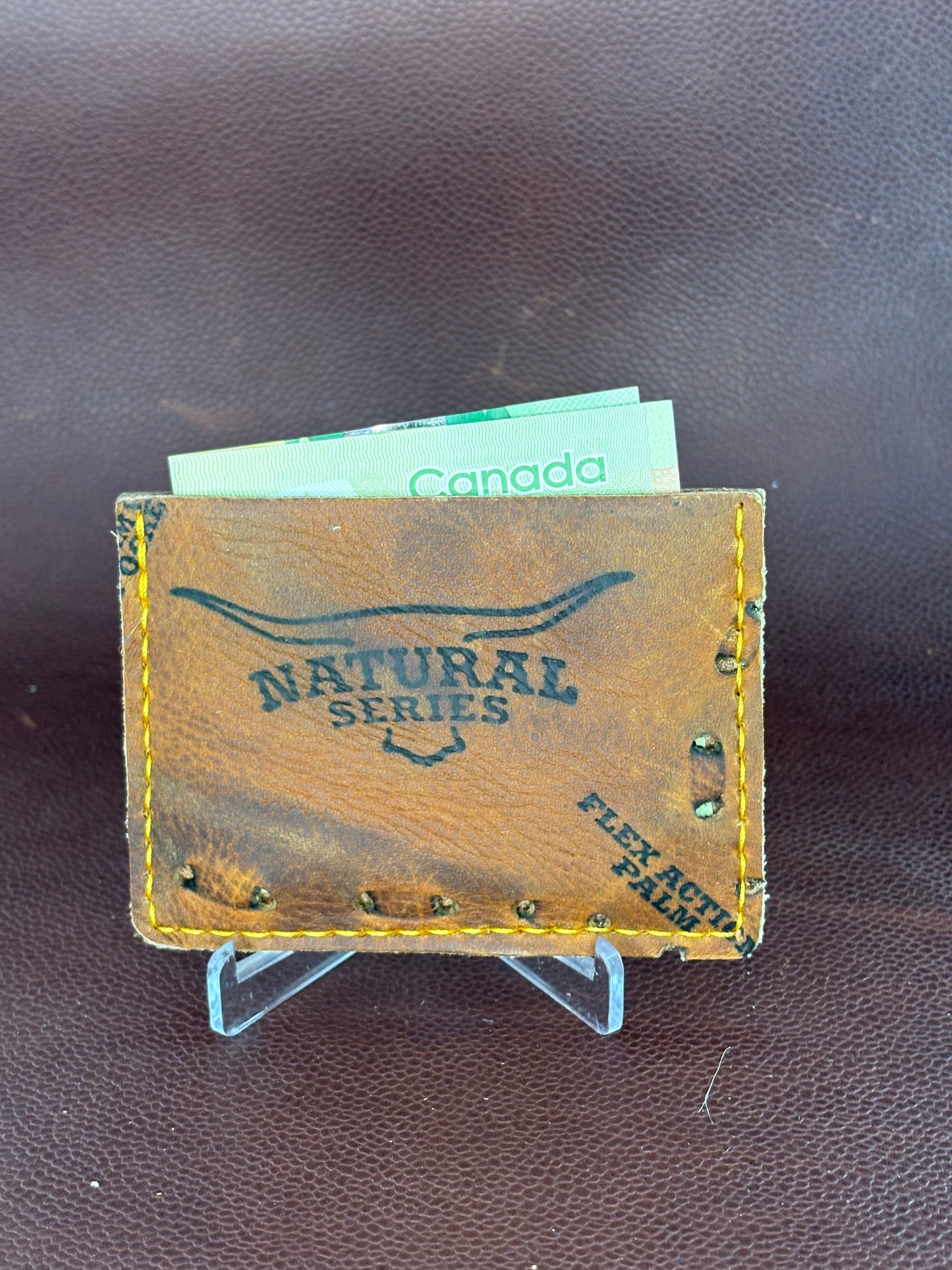 Baseball Card Wallet – Hand‑Stitched from a vintage Used Baseball Glove