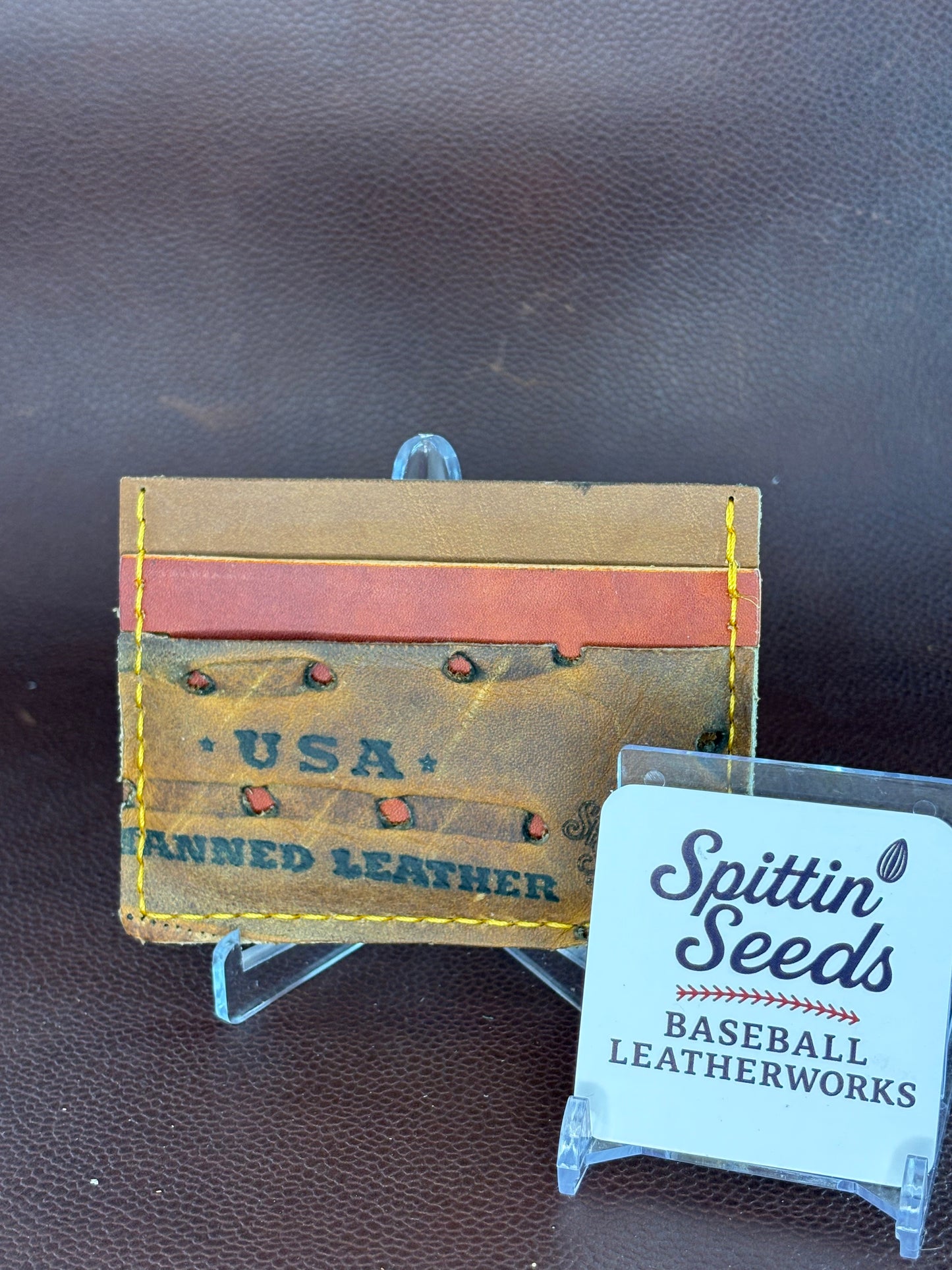 Baseball Card Wallet – Hand‑Stitched from a vintage Used Baseball Glove