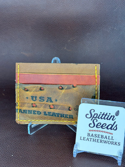 Baseball Card Wallet – Hand‑Stitched from a vintage Used Baseball Glove
