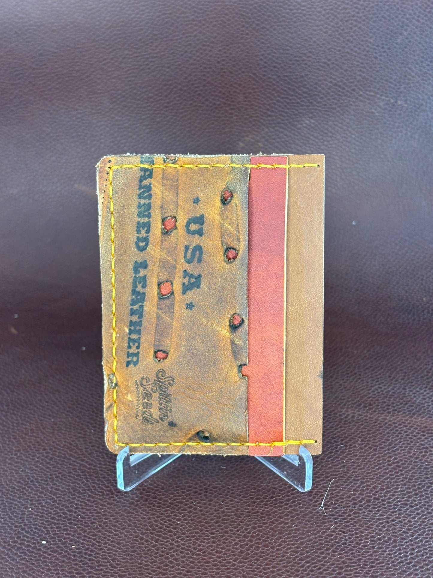 Baseball Card Wallet – Hand‑Stitched from a vintage Used Baseball Glove