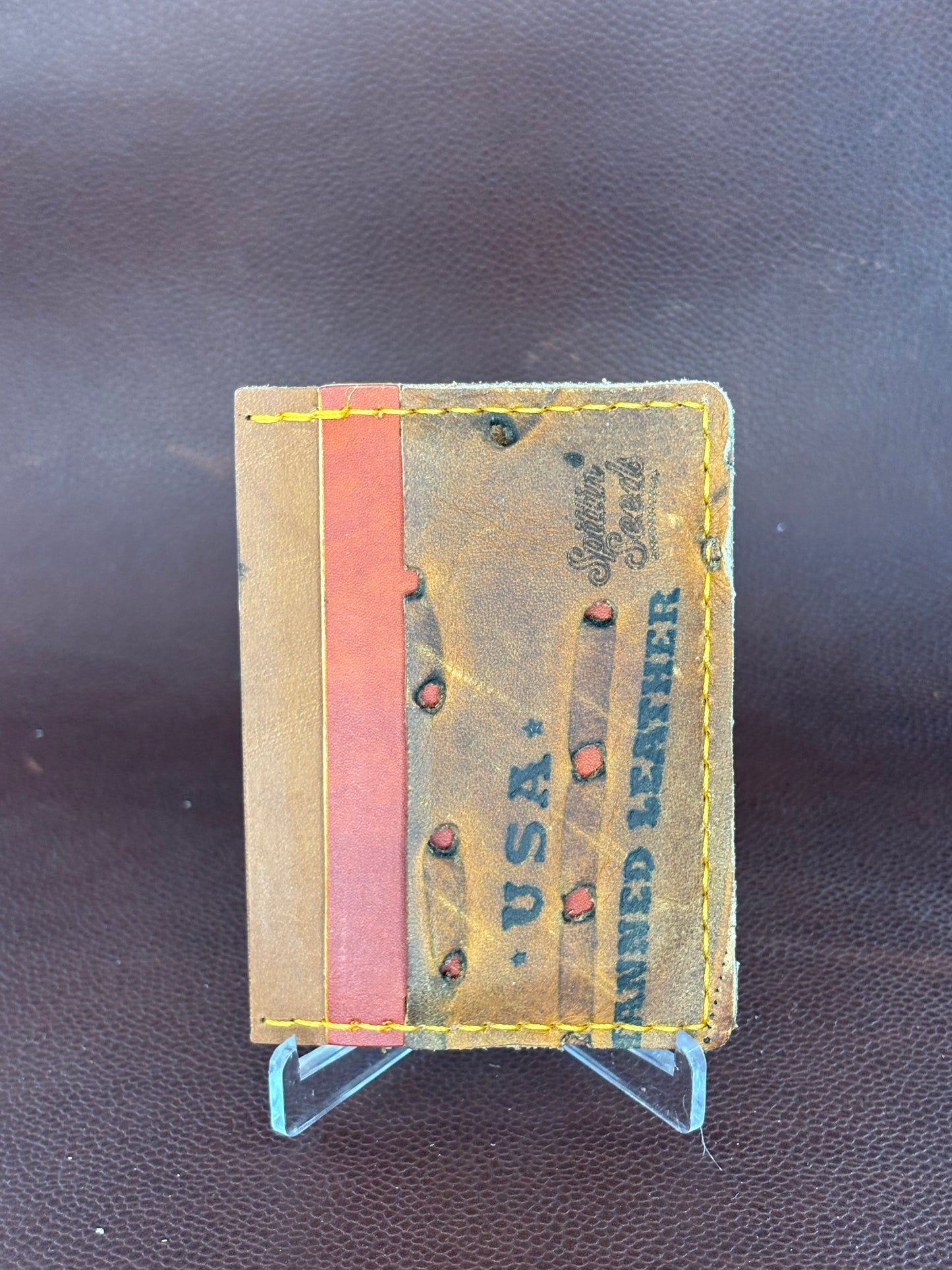 Baseball Card Wallet – Hand‑Stitched from a vintage Used Baseball Glove