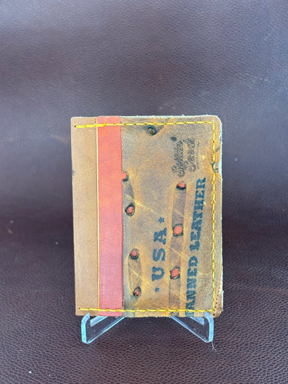 Baseball Card Wallet – Hand‑Stitched from a vintage Used Baseball Glove