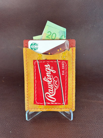 Rawlings Patch Card Wallet – Hand‑Stitched from Authentic Game‑Used Glove Leather