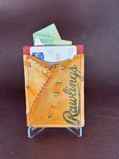 Rawlings Patch Card Wallet – Hand‑Stitched from Authentic Game‑Used Glove Leather