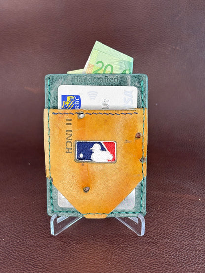 Handmade Baseball Glove Wallet – Upcycled Leather – Hand‑Stitched from a Ken Griffey Rawling Glove Leather
