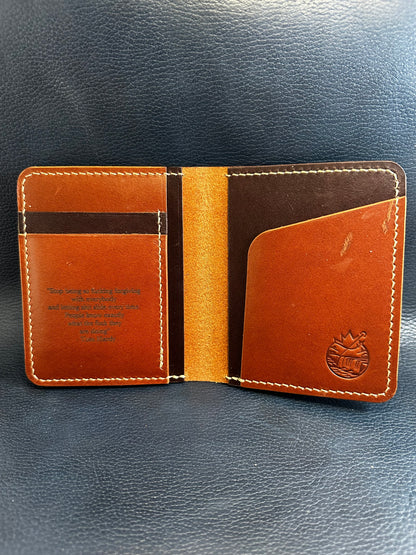 Hand Stitched Bi Fold veg tanned wallet