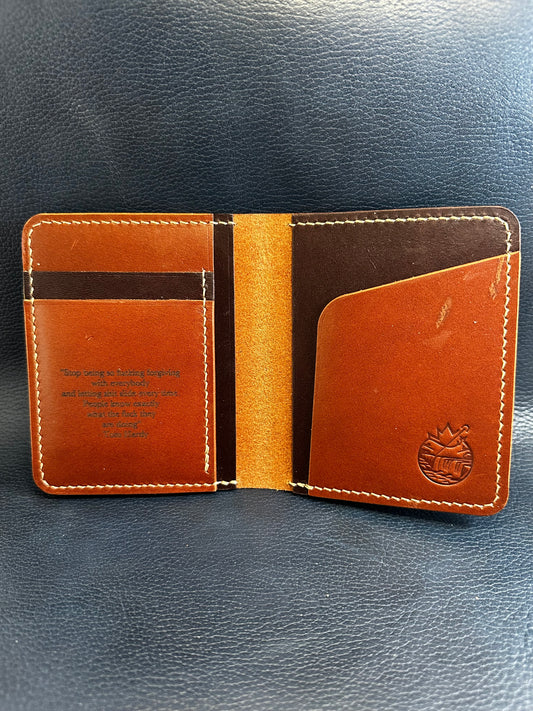 Hand Stitched Bi Fold veg tanned wallet