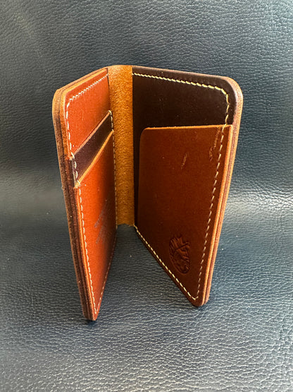 Hand Stitched Bi Fold veg tanned wallet