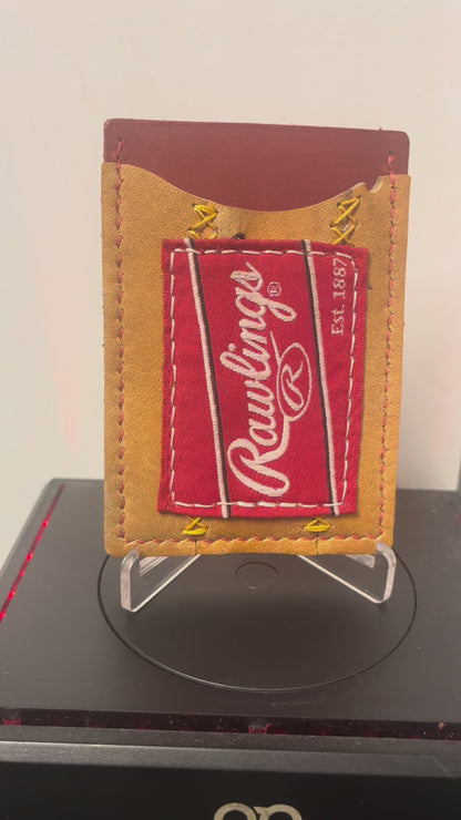 Rawlings Patch Card Wallet – Hand‑Stitched from Authentic Game‑Used Glove Leather