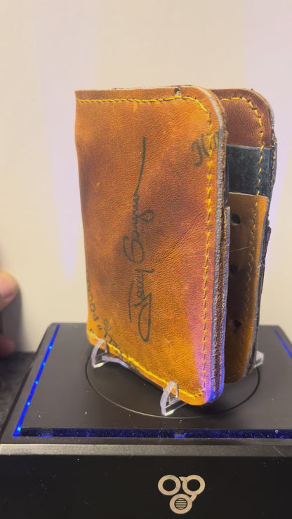 One of a kind, Bifold Baseball Card Wallet – Hand‑Stitched from a vintage Tony Gwynn Baseball Glove