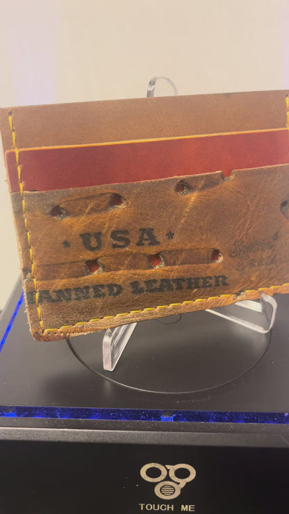 Baseball Card Wallet – Hand‑Stitched from a vintage Used Baseball Glove