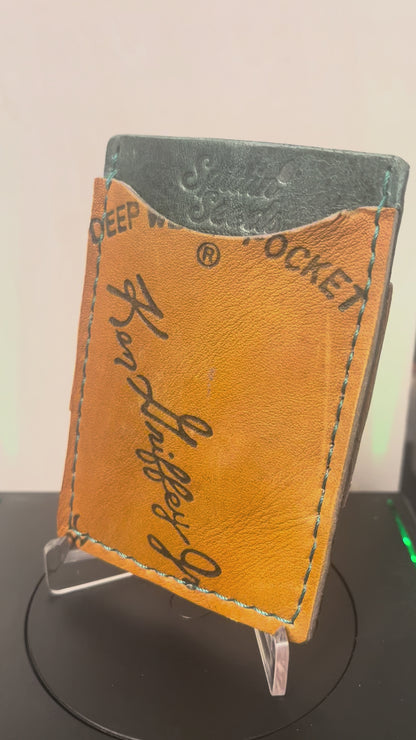 Handmade Baseball Glove Wallet – Upcycled Leather – Hand‑Stitched from a Ken Griffey Rawling Glove Leather